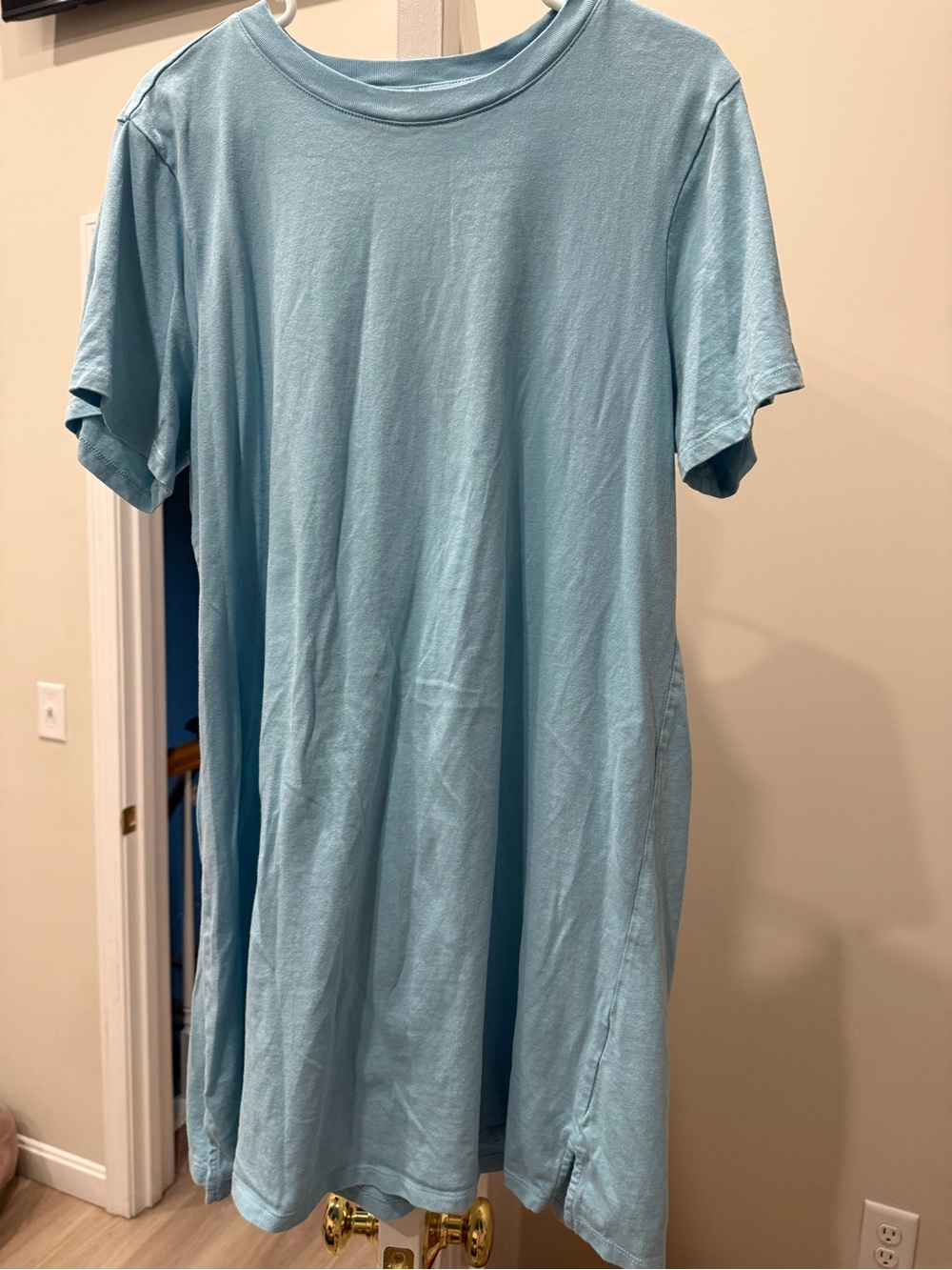 Old Navy Light Blue Short Sleeve Crewneckw Tee Dress